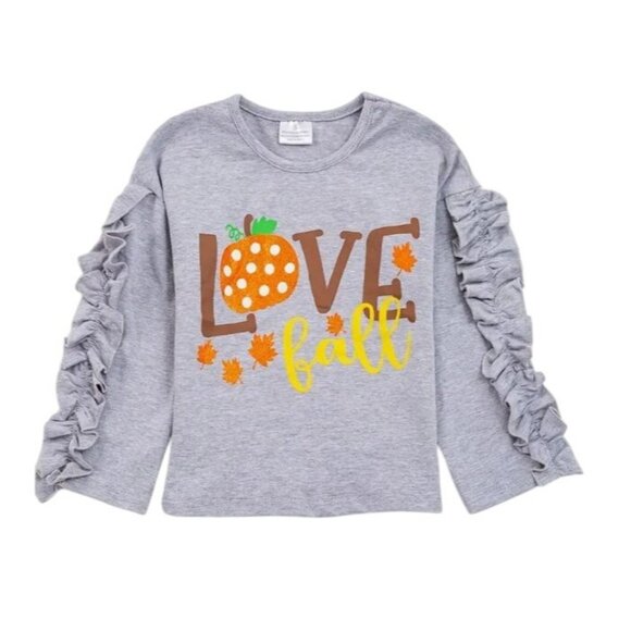 Toddler Girls‎ Love Fall Ruffled Sleeve Top 18-24M - Picture 1 of 5